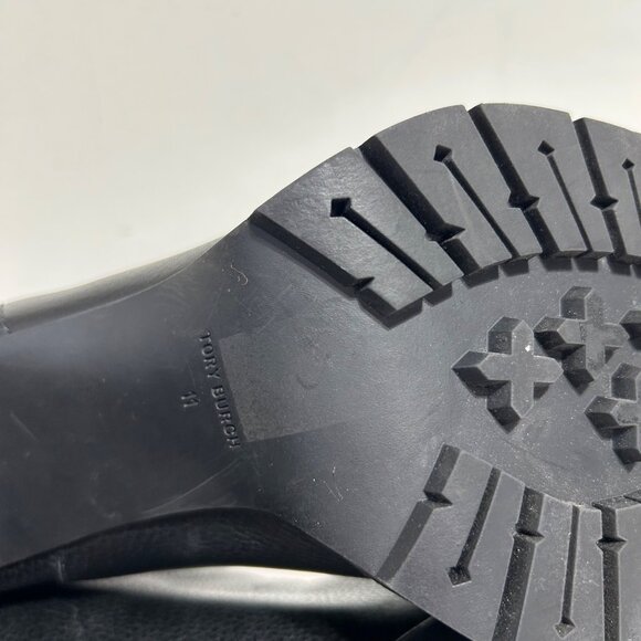 Tory Burch Carson Tumbled Leather Classic Chelsea Lug Sole Ankle Boots - Picture 8 of 13